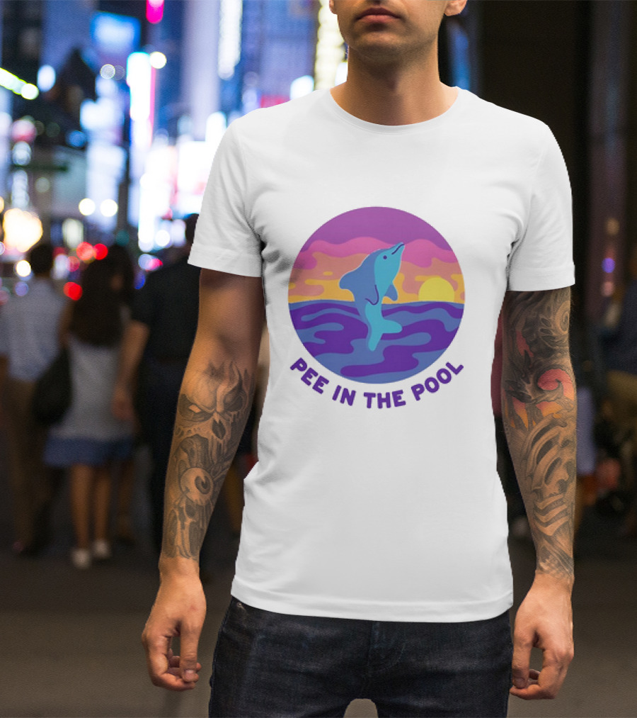 Dolphin Sunrise Pee In The Pool T-Shirt