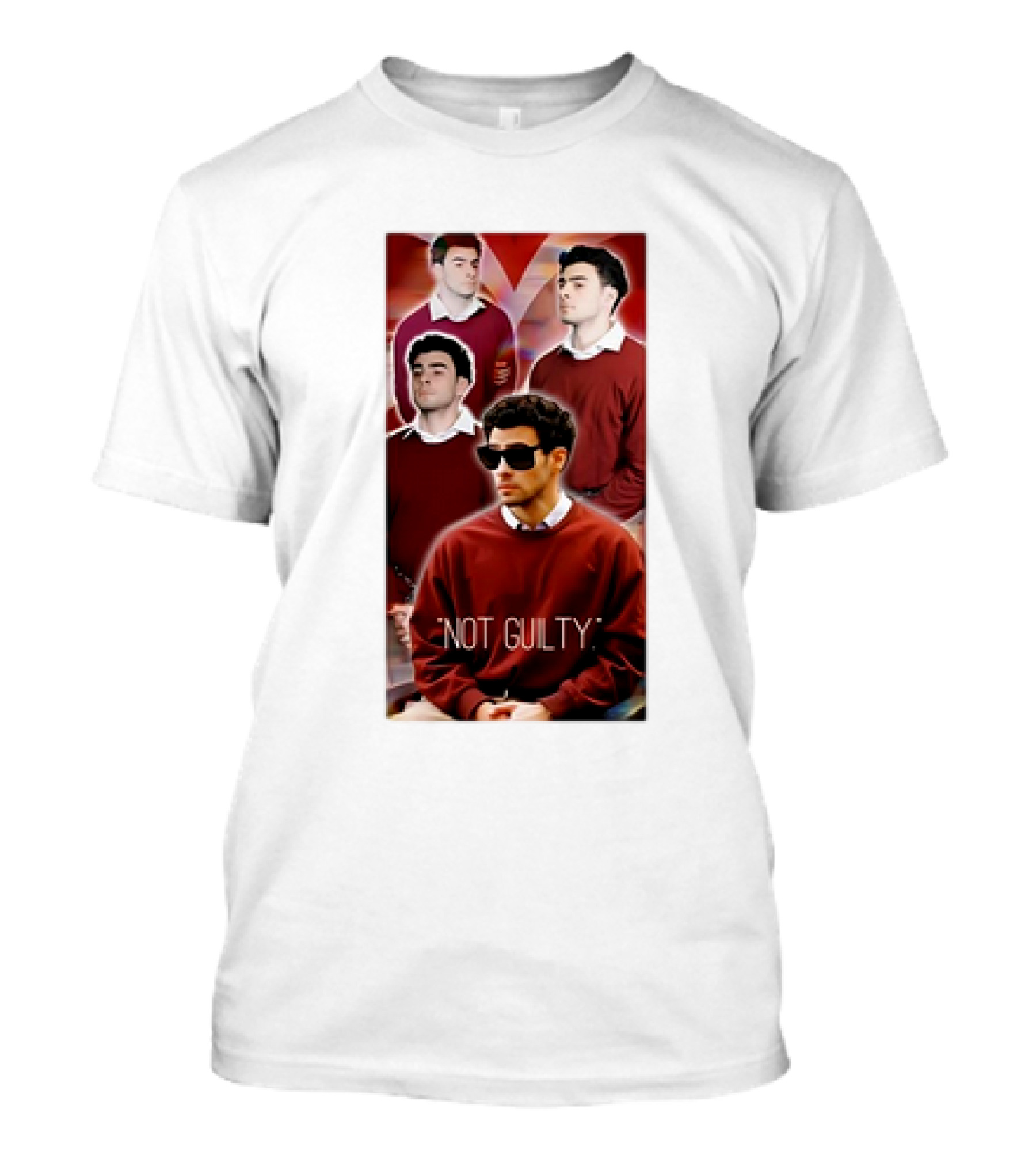 Luigi Mangione Not Guilty Bold Portrait Collage T-Shirt