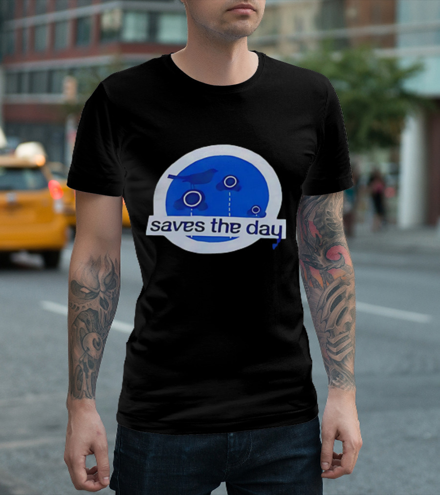 Saves the Day Bird Circular Icon Blue Background T-Shirt
