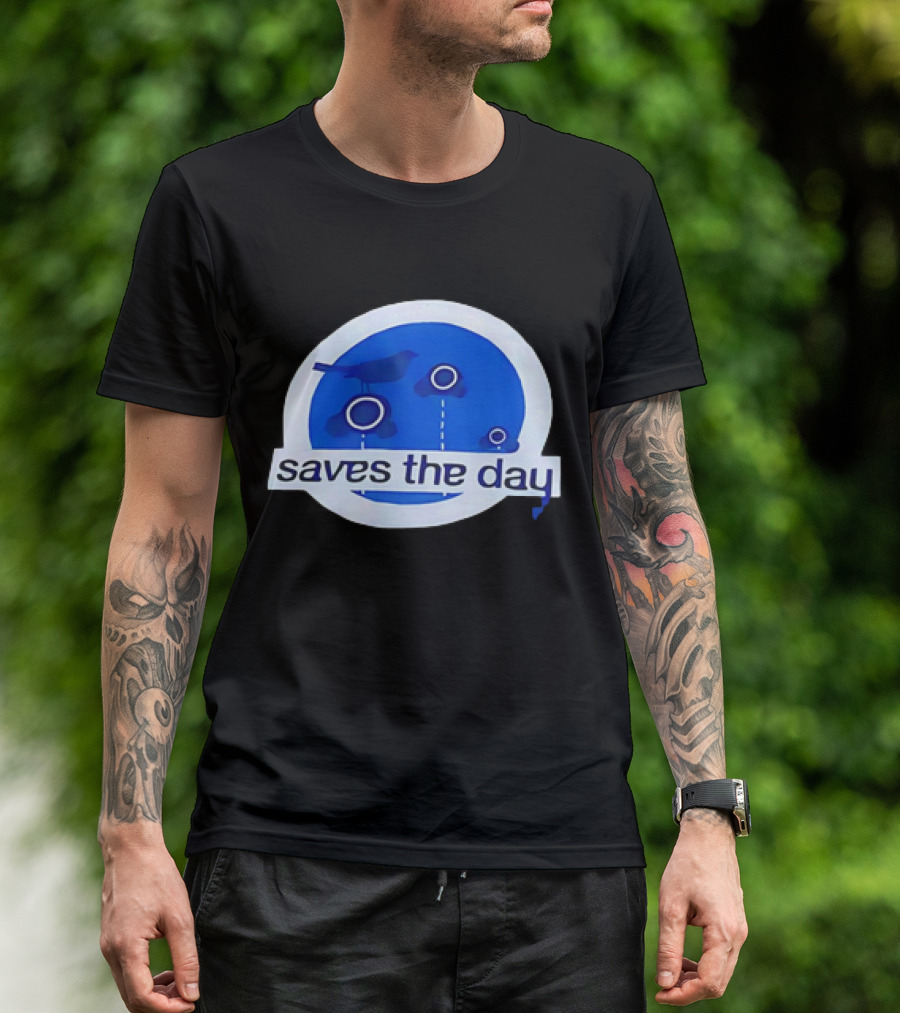 Saves The Day Bird Circular Icon Blue Background T-Shirt