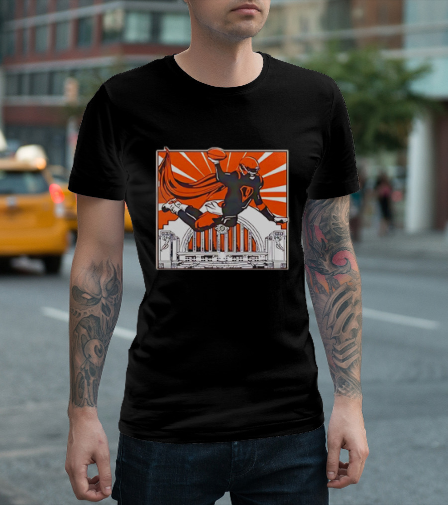 Joe Burrow Superhero Style Vintage Football T-Shirt