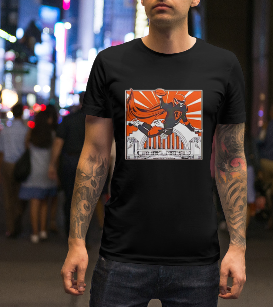 Joe Burrow Superhero Style Vintage Football T-Shirt