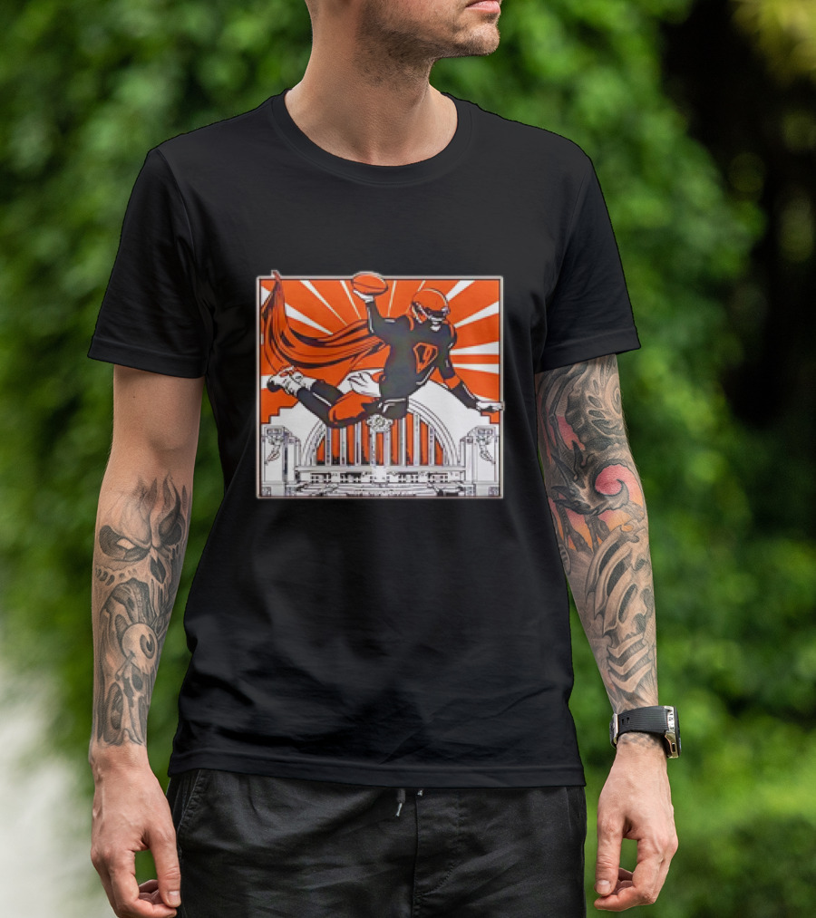 Joe Burrow Superhero Style Vintage Football T-Shirt