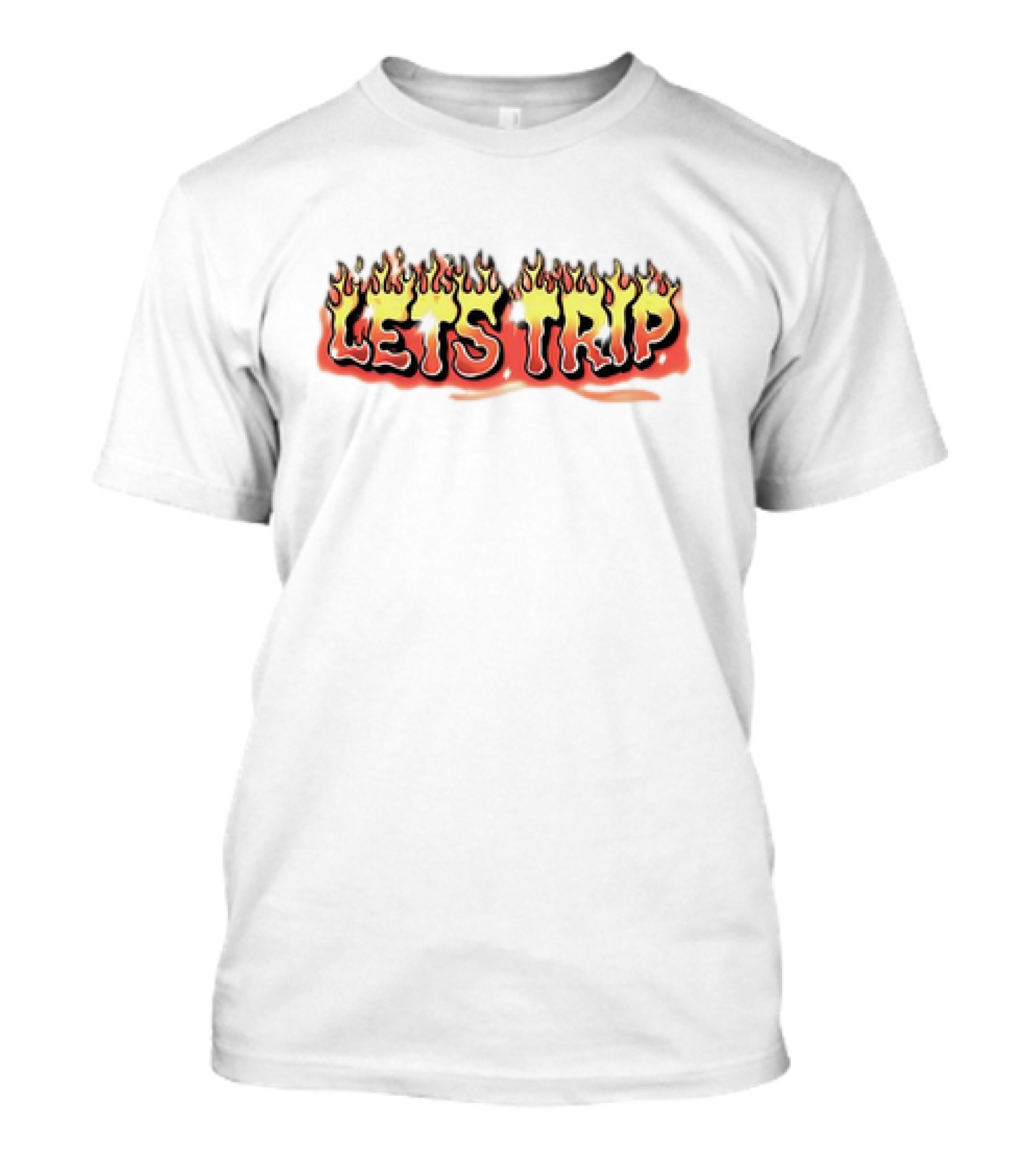 Embers Let’s Trip Flaming Text T-Shirt