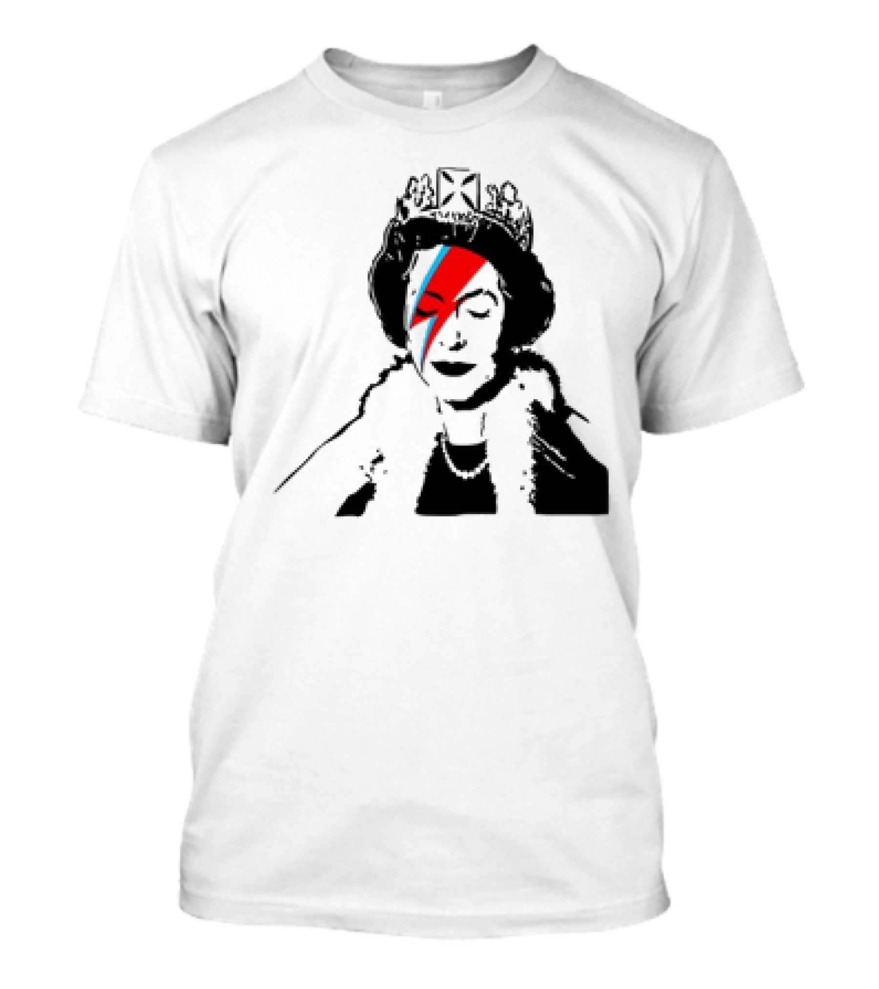 Queen Elizabeth Bowie Lightning Face Paint T-Shirt