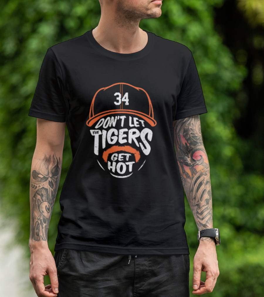 Jacob Ray Rogers 34 Detroit Tigers Don't Let The Tigers Get Hot Vintage T-Shirt