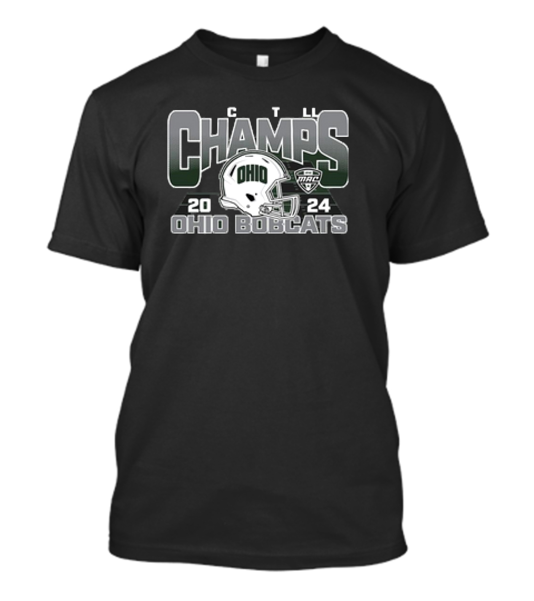 Ohio Bobcats 2024 C T L Champs Football Helmet MAC T-Shirt