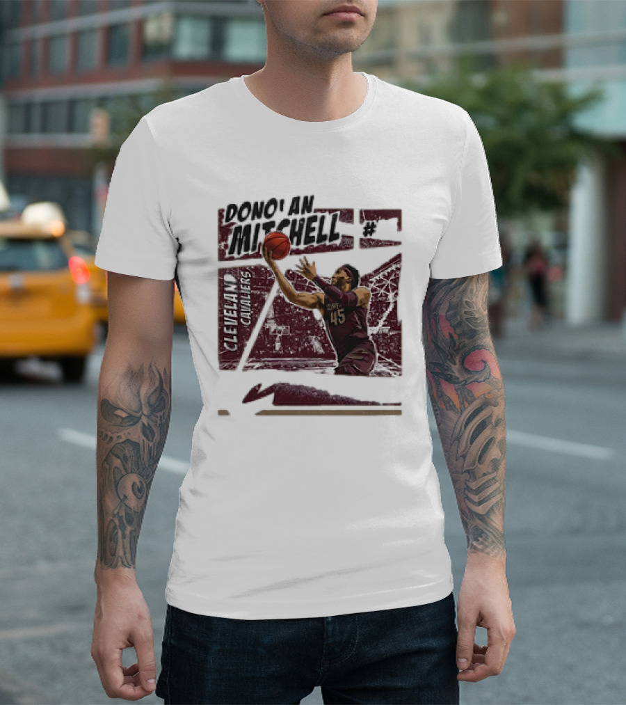 Donovan Mitchell Cleveland Cavaliers Basketball Comic Vintage 45 T-Shirt