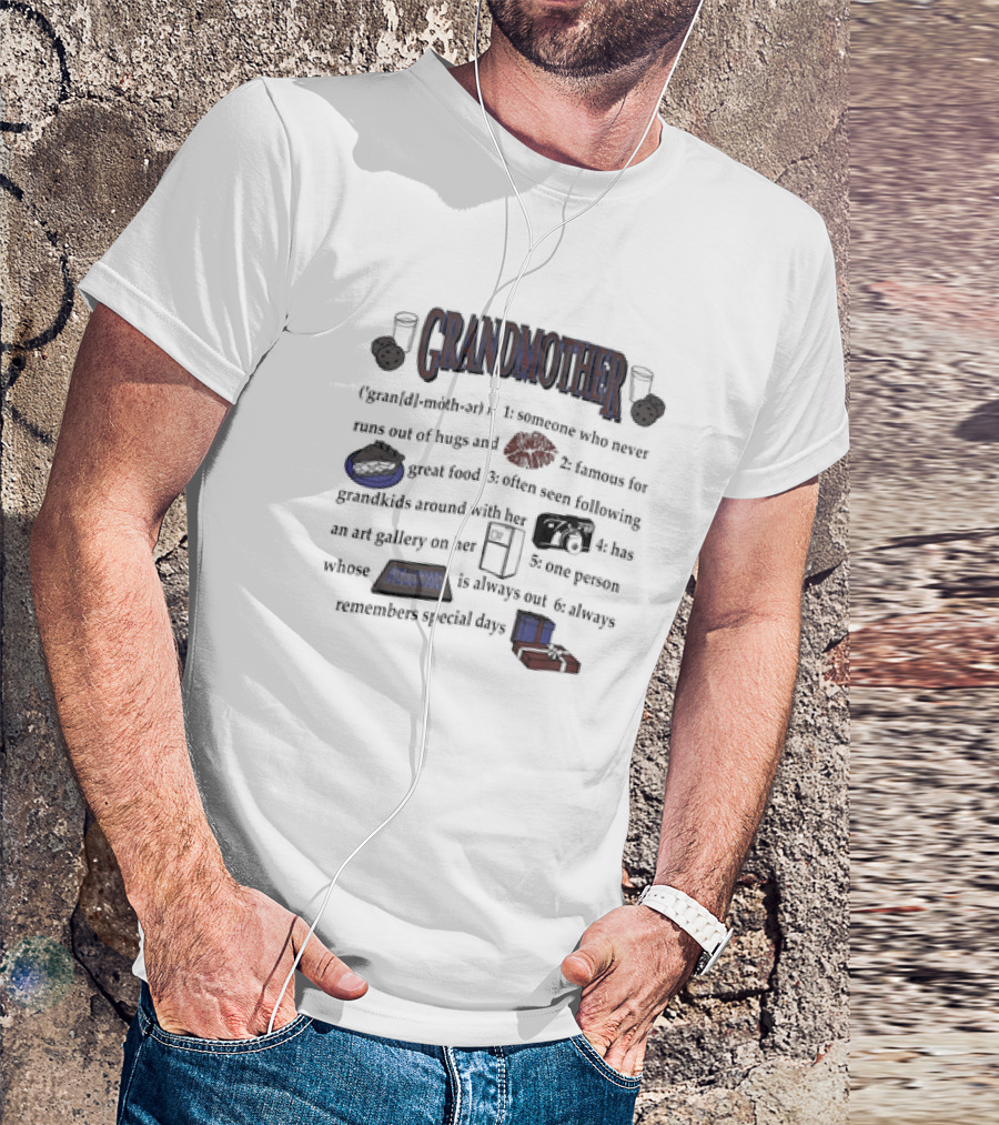 Grandmother Definition Vintage 1990’s Hugs Food Grandkids Art Family Special Days T-Shirt