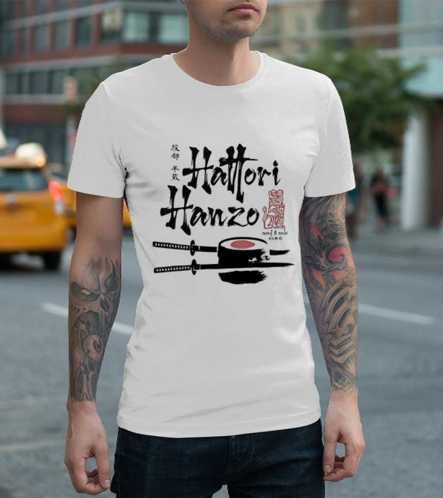 Hattori Hanzo Sword and Sushi Kill Bill Iconic Fusion T-Shirt