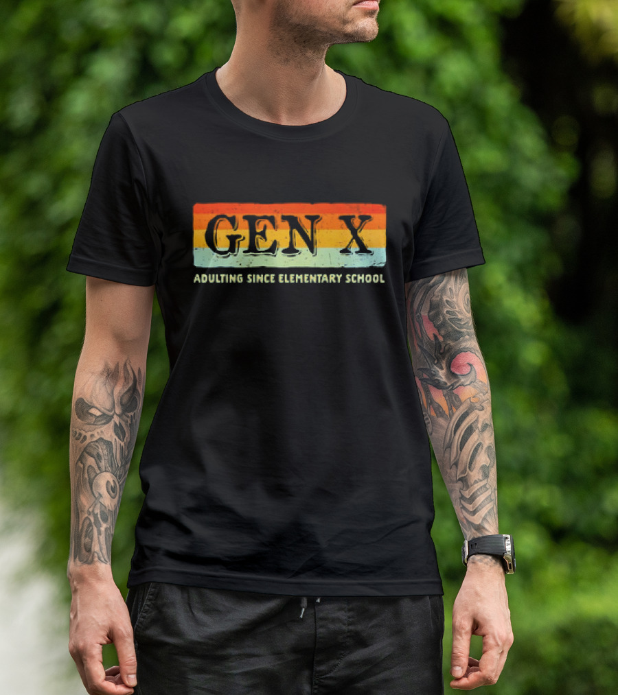 GEN X Adulting Since Elementary School Vintage T-Shirt