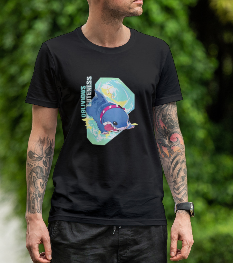 Oblivious Cuteness Shark Water Splash Adventure T-Shirt