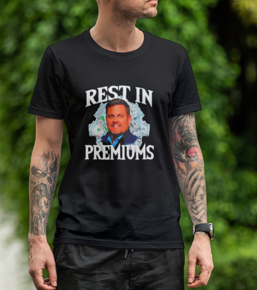 Rest In Premiums Brian Thompson Cash Background T-Shirt