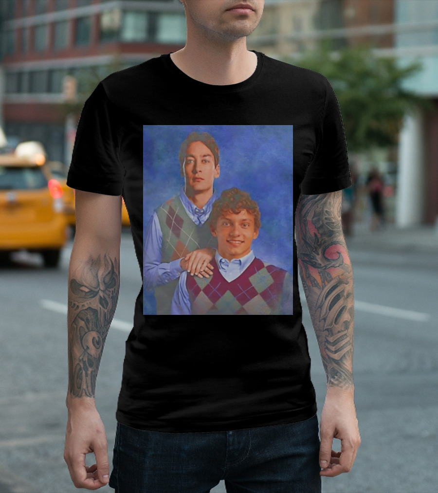 Step Brothers George Russell and Kimi Antonelli in Argyle Sweaters T-Shirt