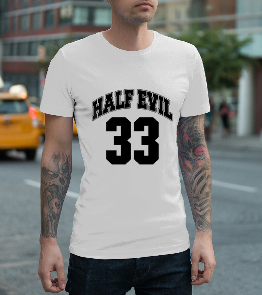 HALF EVIL 33 Vintage Varsity T-Shirt