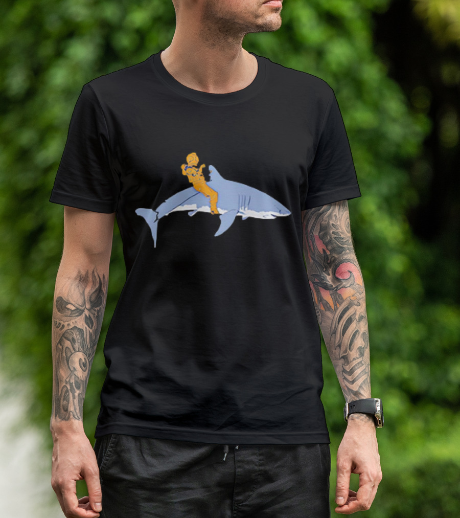 Diver Riding A Shark In T-Shirt