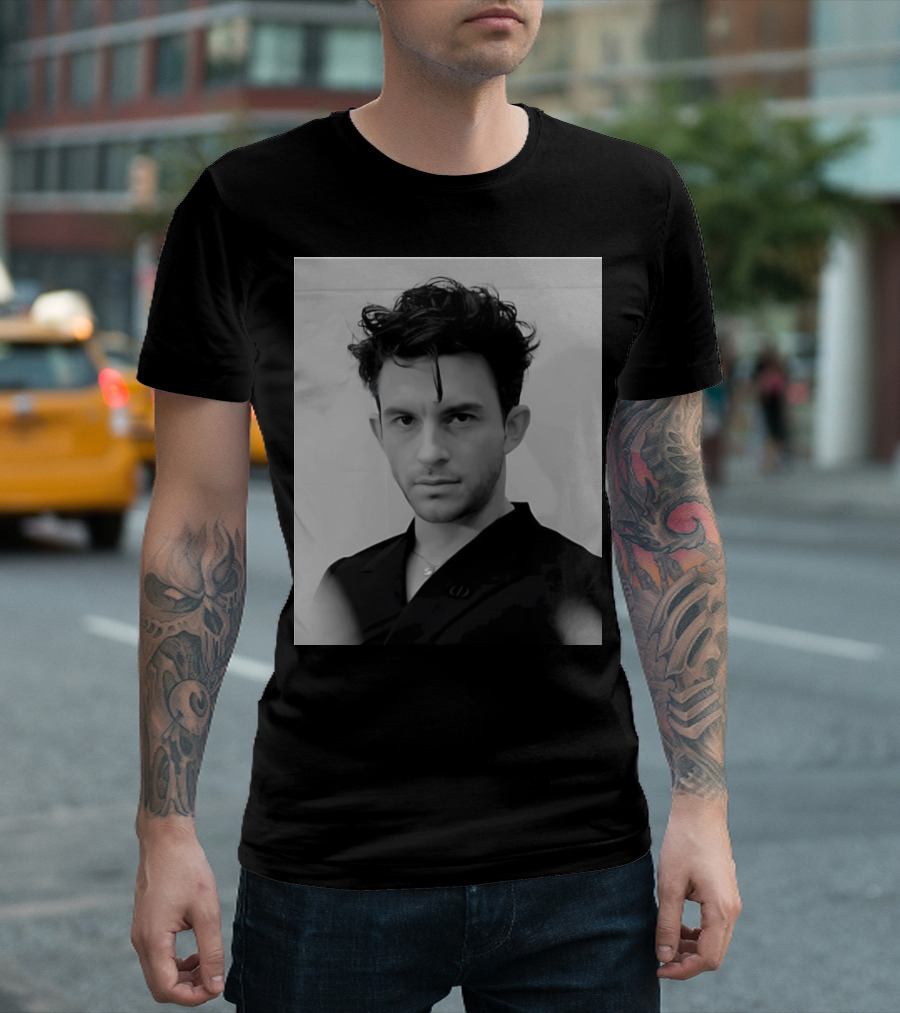 Jonathan Bailey Black and White Vintage Style Photo T-Shirt