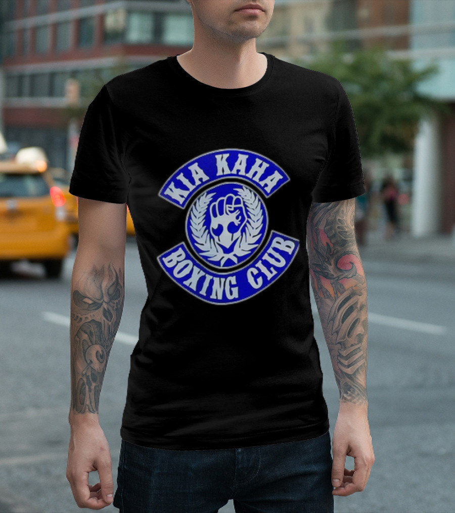 Kia Kaha Boxing Club Fist Logo with Laurel Wreath T-Shirt