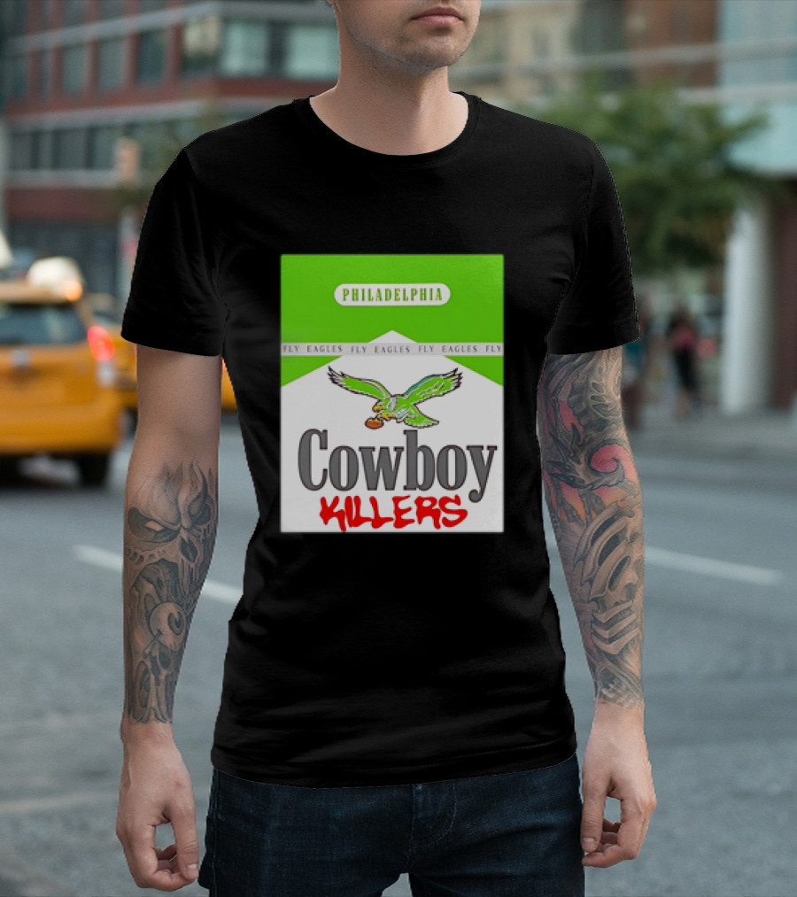 Philadelphia Eagles Cowboy Killers Marlboro Parody Fly Eagles Fly T-Shirt