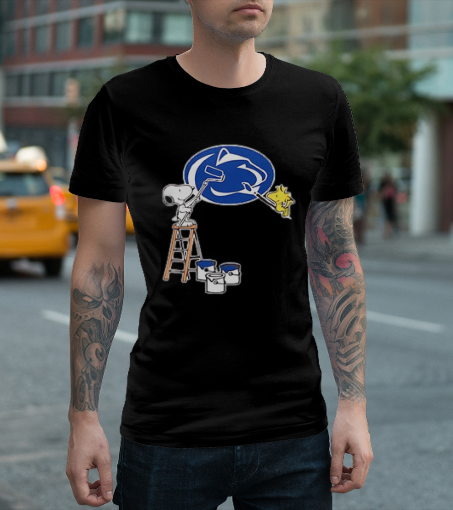 Snoopy And Woodstock Painting Penn State Nittany Lions T-Shirt
