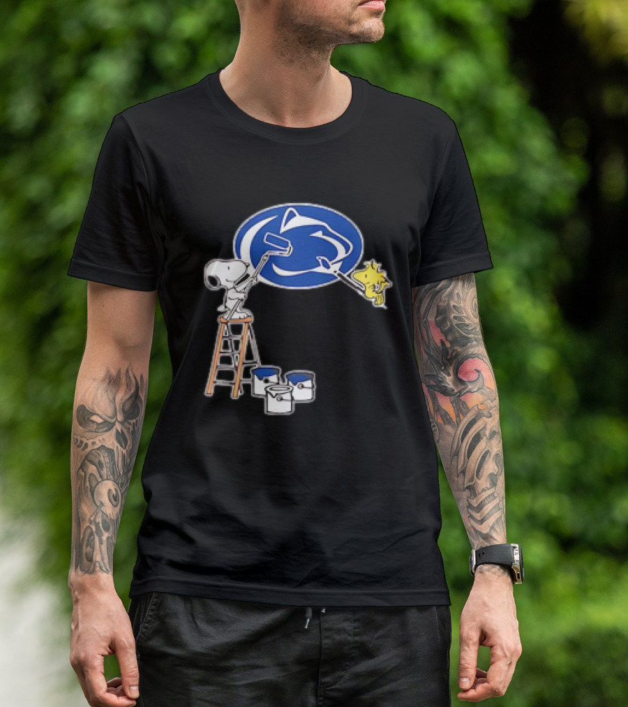 Snoopy And Woodstock Painting Penn State Nittany Lions T-Shirt
