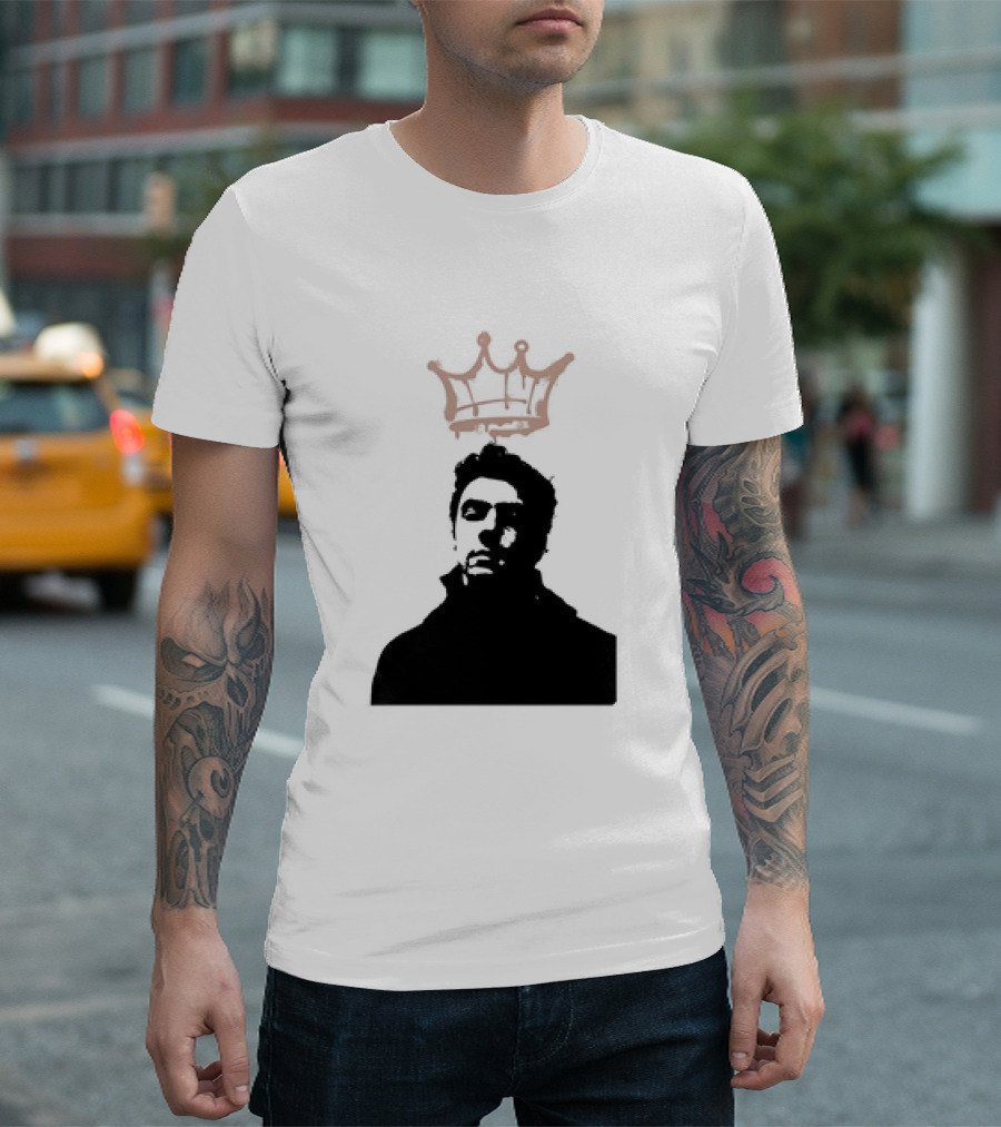 Mangione King Graffiti Crown Portrait Fitted Scoop T-Shirt