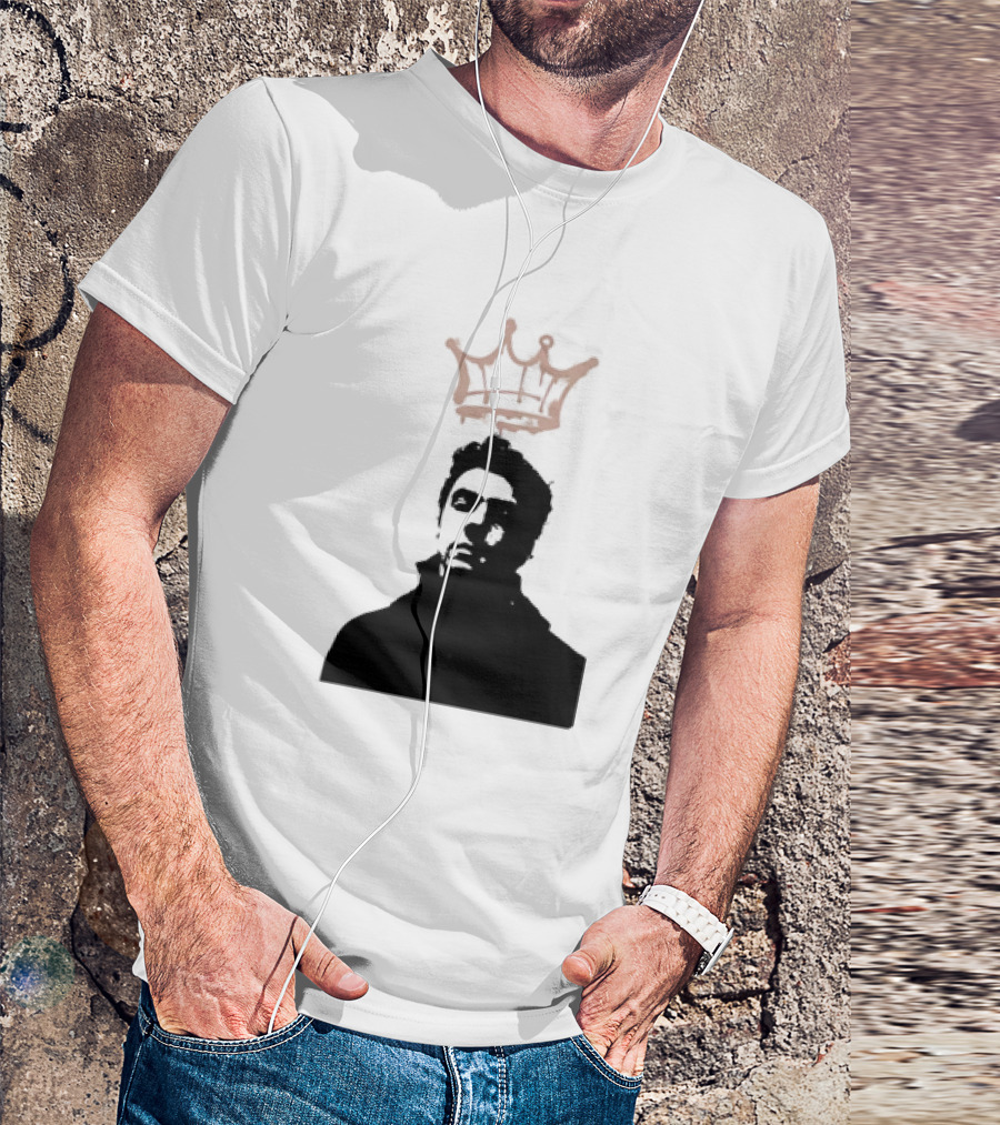 Mangione King Graffiti Crown Portrait Fitted Scoop T-Shirt