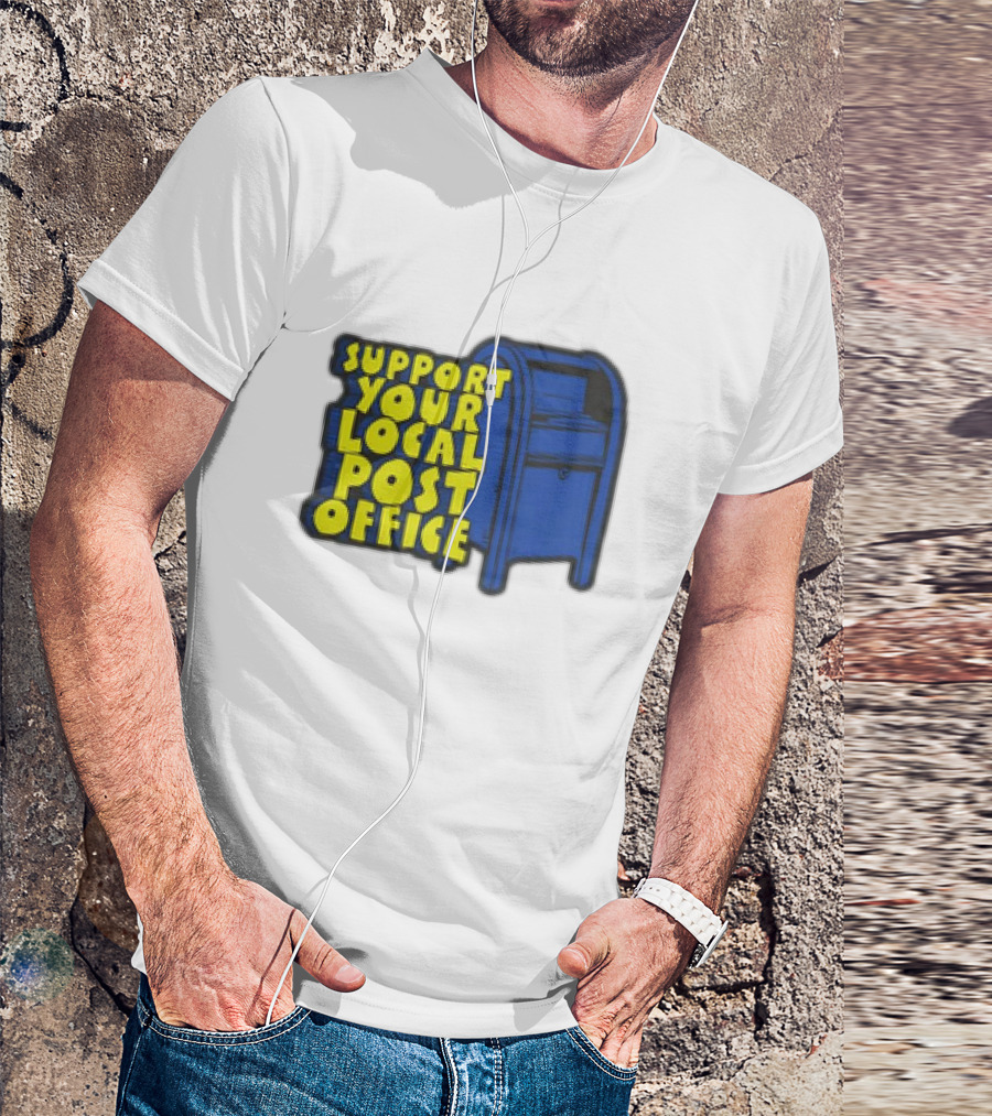 Support Your Local Post Office Blue Mailbox T-Shirt