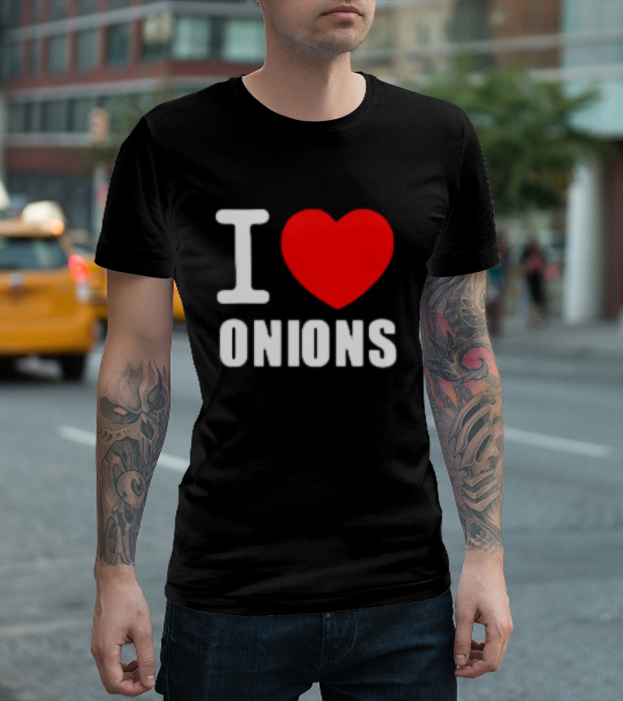 I Heart Onions Retro Love T-Shirt