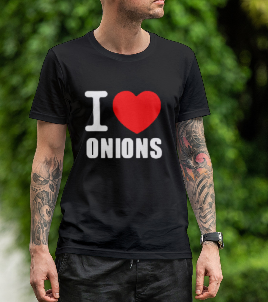 I Heart Onions Retro Love T-Shirt