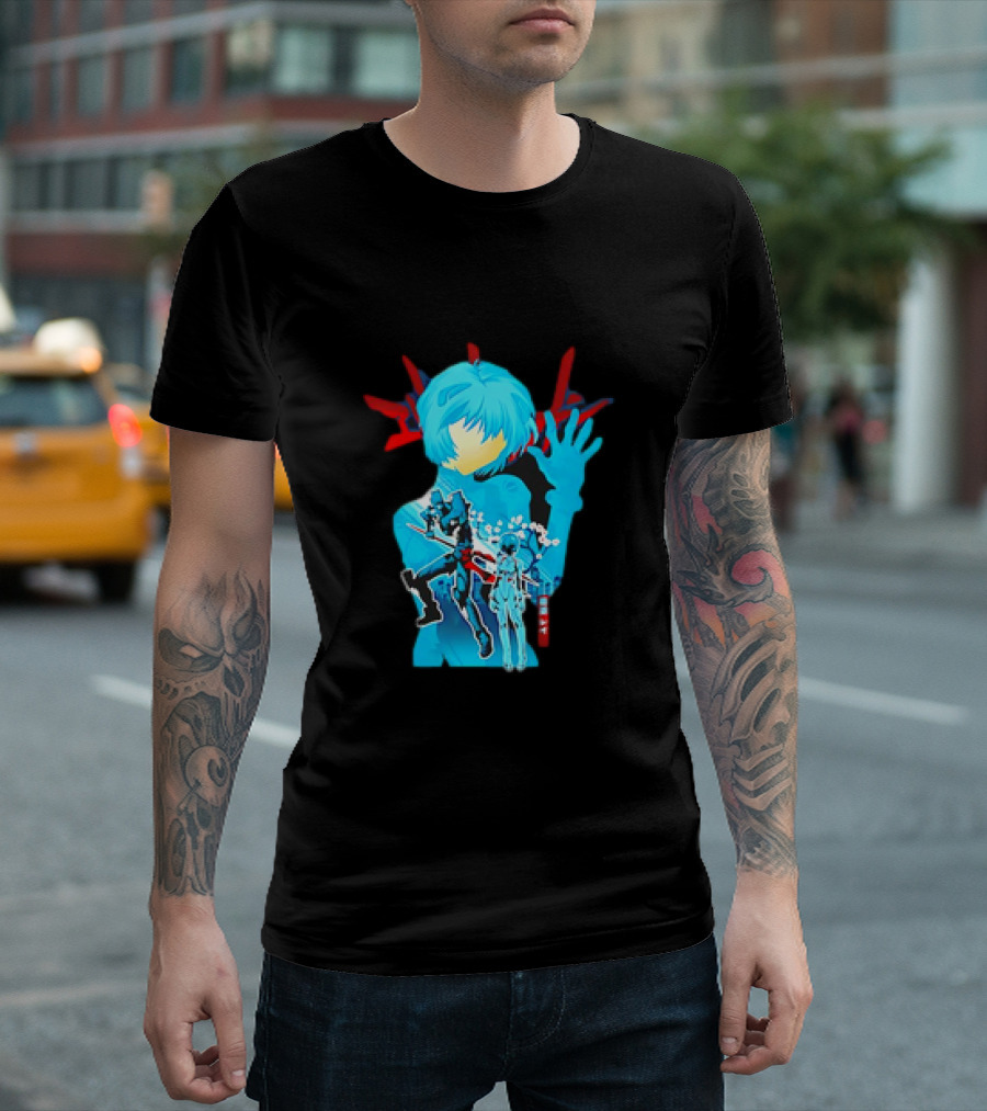 Rei Ayanami Eva-00 Neon Genesis Evangelion Blue Highlight T-Shirt