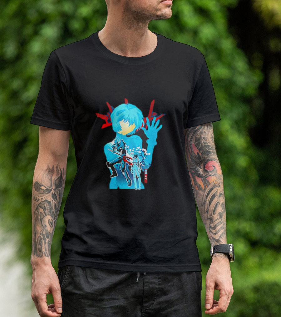 Rei Ayanami Eva-00 Neon Genesis Evangelion Blue Highlight T-Shirt