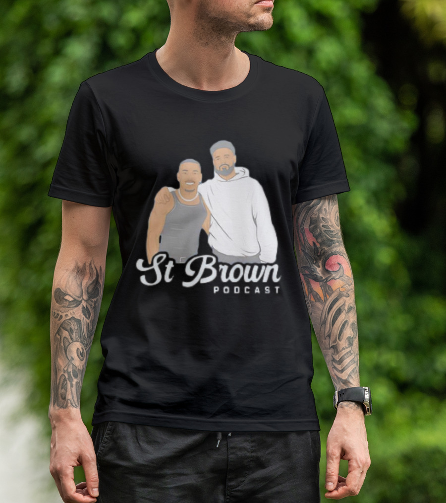 St Brown Podcast Cartoon T-Shirt
