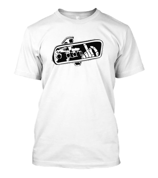 Rear View Bone Car Mirror Hand Gesture Airplane T-Shirt