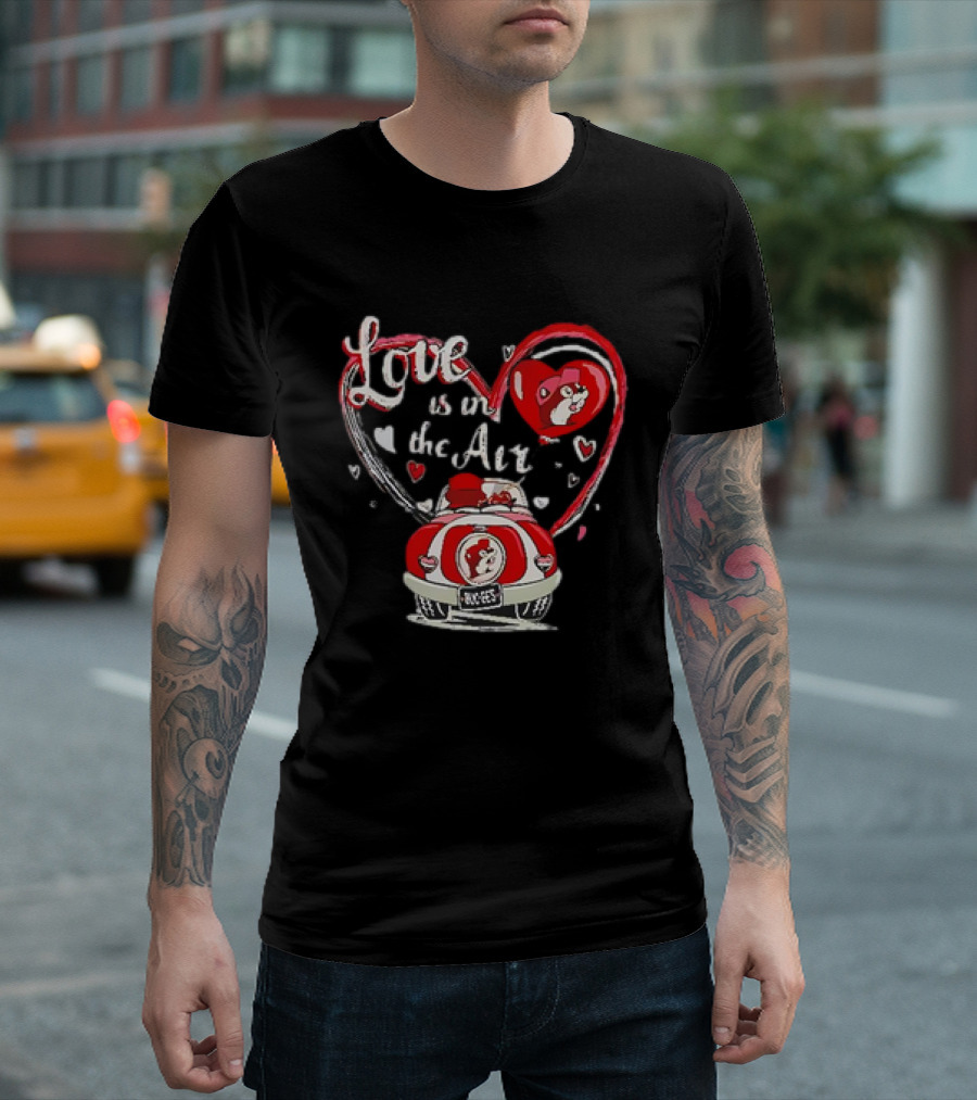 Buc-ee's Love Is in the Air Valentine's Heart Car Journey T-Shirt