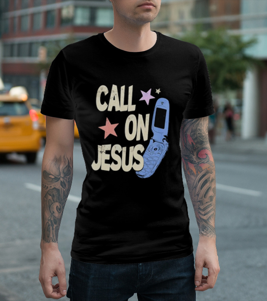 CALL ON JESUS STARS VINTAGE FLIP PHONE RETRO CASUAL T-Shirt