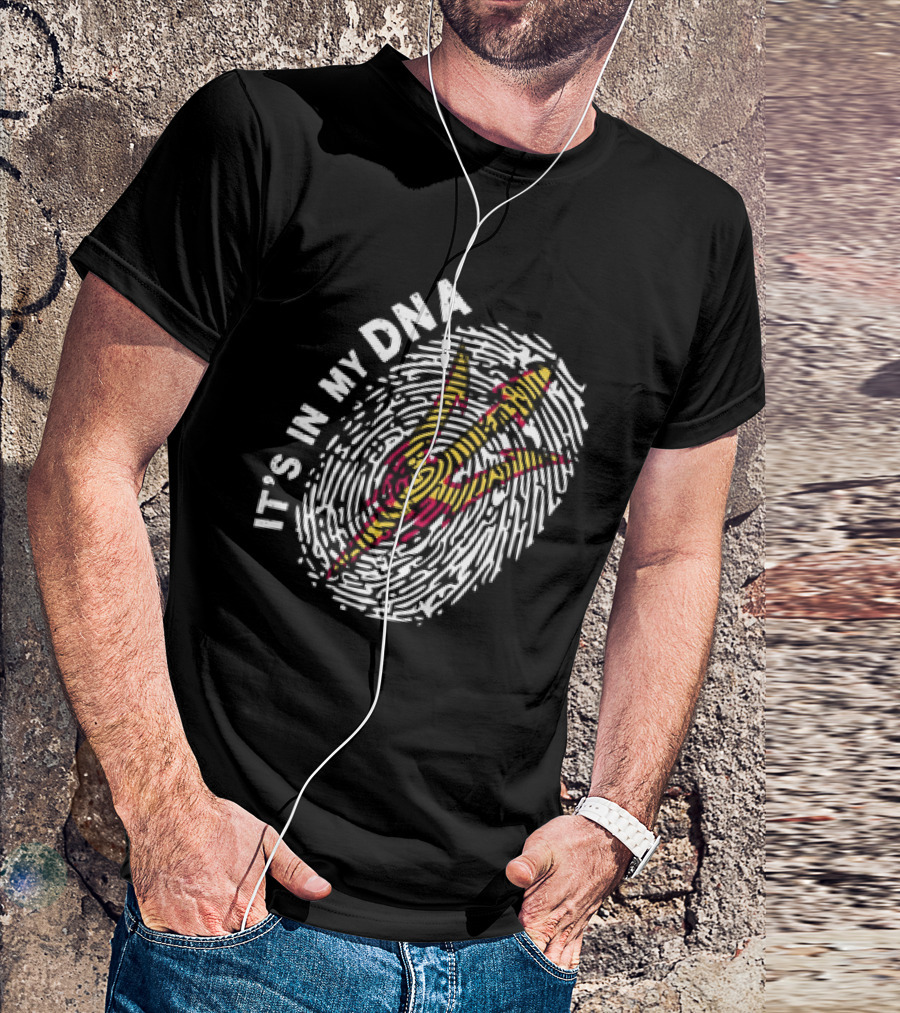 IT'S IN MY DNA Arizona State Sun Devils Football Fingerprint T-Shirt