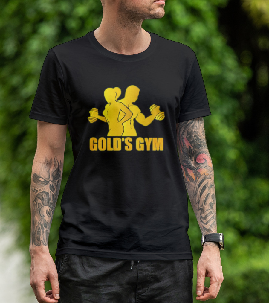 Gold's Gym Man And Woman With Dumbbells T-Shirt
