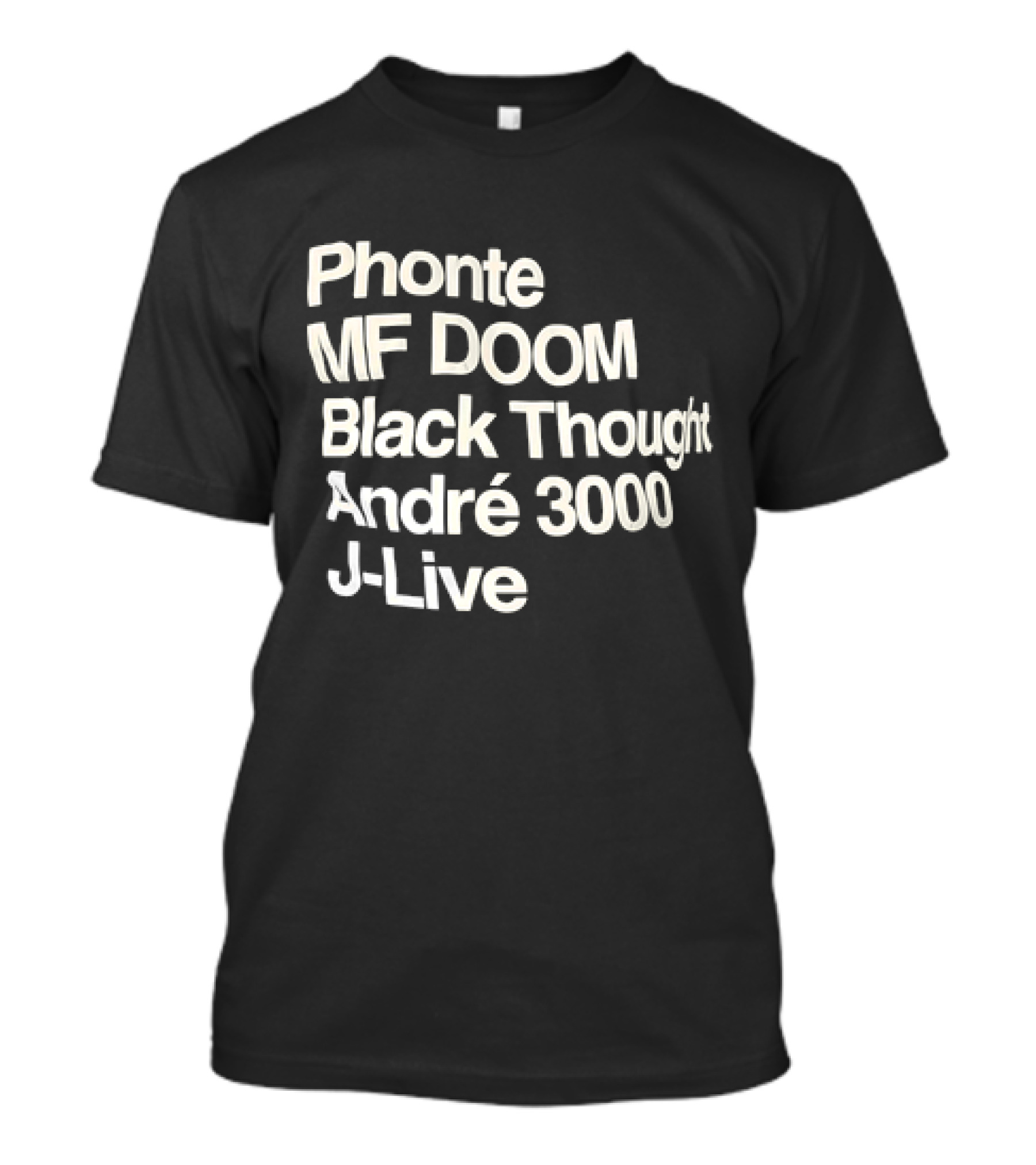 Phonte MF DOOM Black Thought André 3000 J-Live Hip-Hop Legends T-Shirt