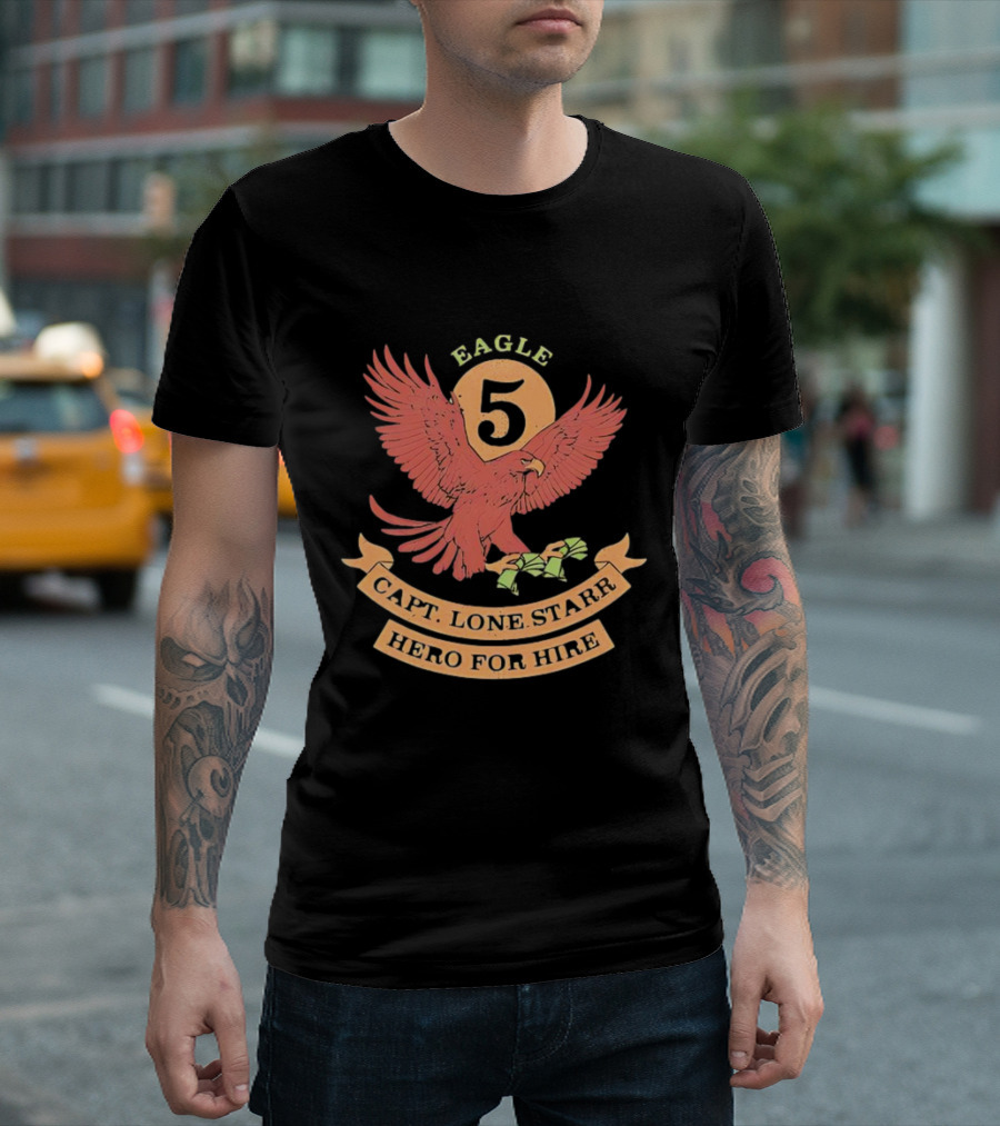 Eagle 5 Capt. Lone Starr Hero for Hire Vintage Spaceballs Emblem T-Shirt
