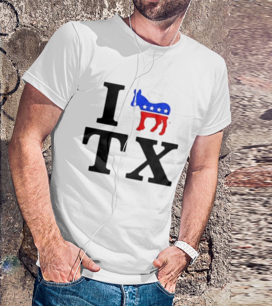 I Love Texas Democrat Donkey Symbol TX T-Shirt