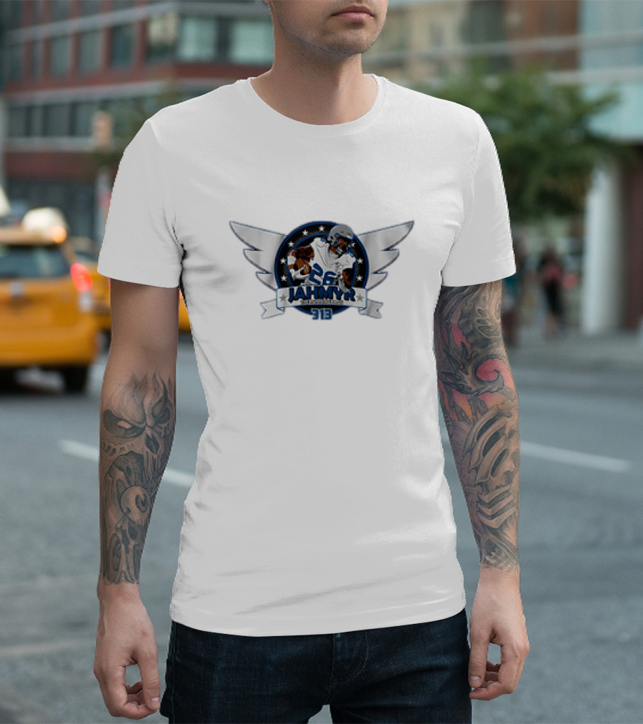 Jahmyr Gibbs 26 Detroit Lions 313 Running Back Wings Vintage T-Shirt