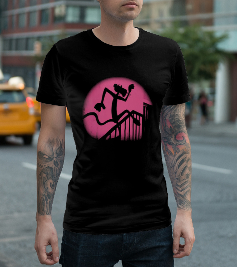 Pink Panther Creeping Silhouette In The Night T-Shirt