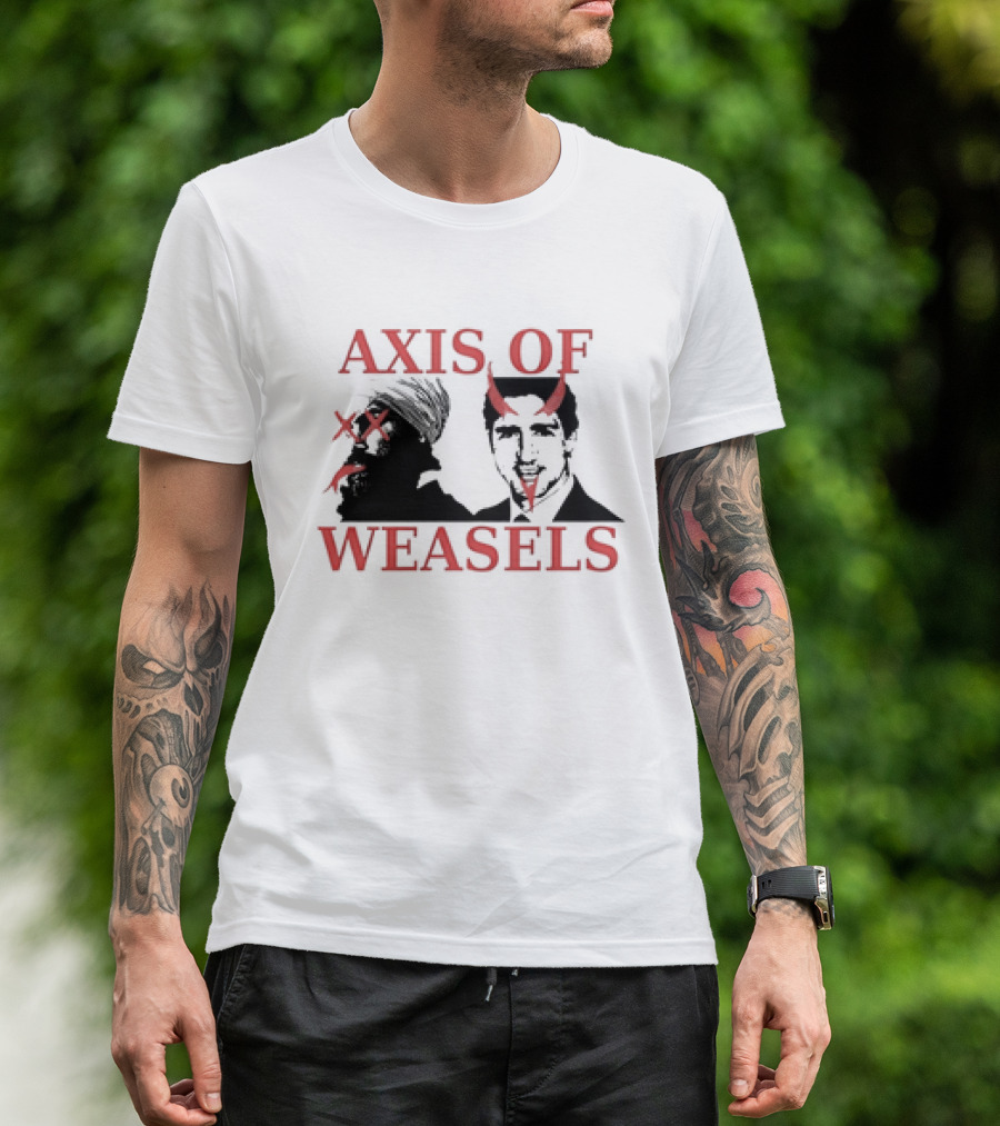 Axis Of Weasels Classic Political Satire Leaders With Devil Horns T-Shirt