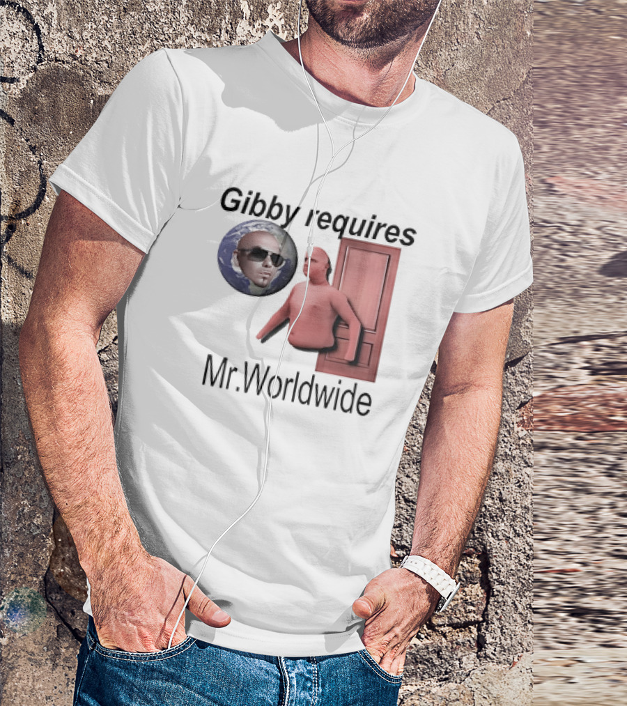 Gibby Requires Mr. Worldwide Door Meme T-Shirt