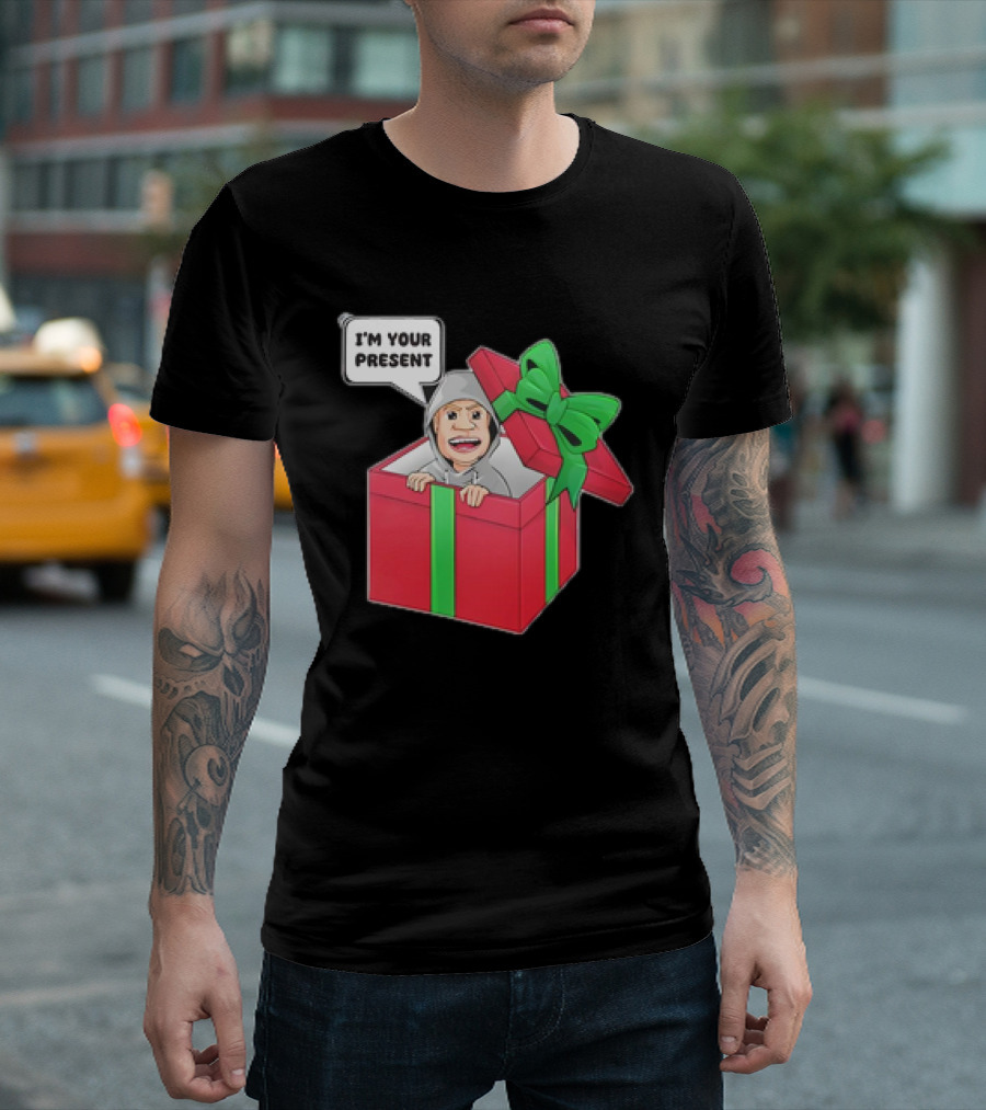 Artem Potokin I’m Your Present Cartoon Character in Gift Box T-Shirt