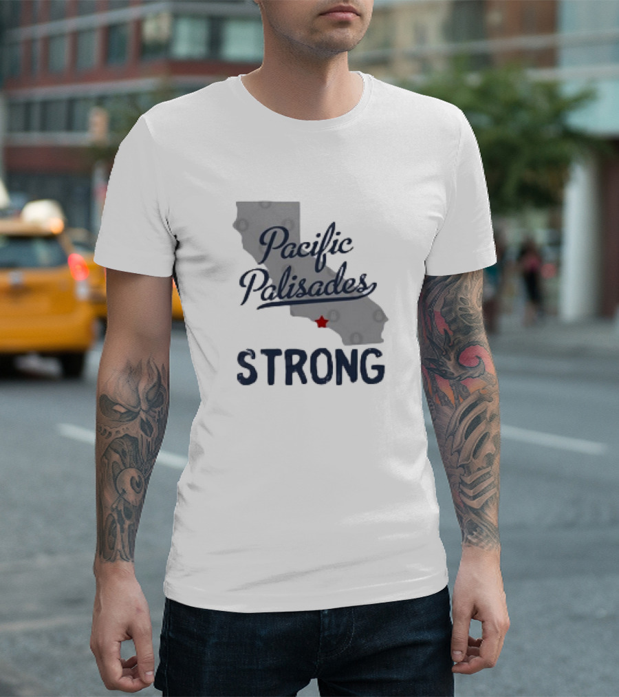 Pacific Palisades California Strong State Outline T-Shirt