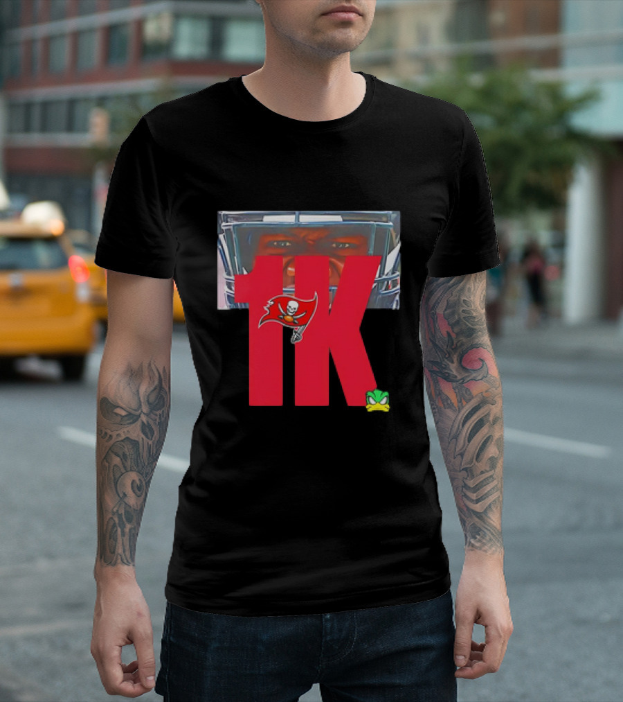 Bucky Irving 1K Tampa Bay Buccaneers Helmet and Duck T-Shirt