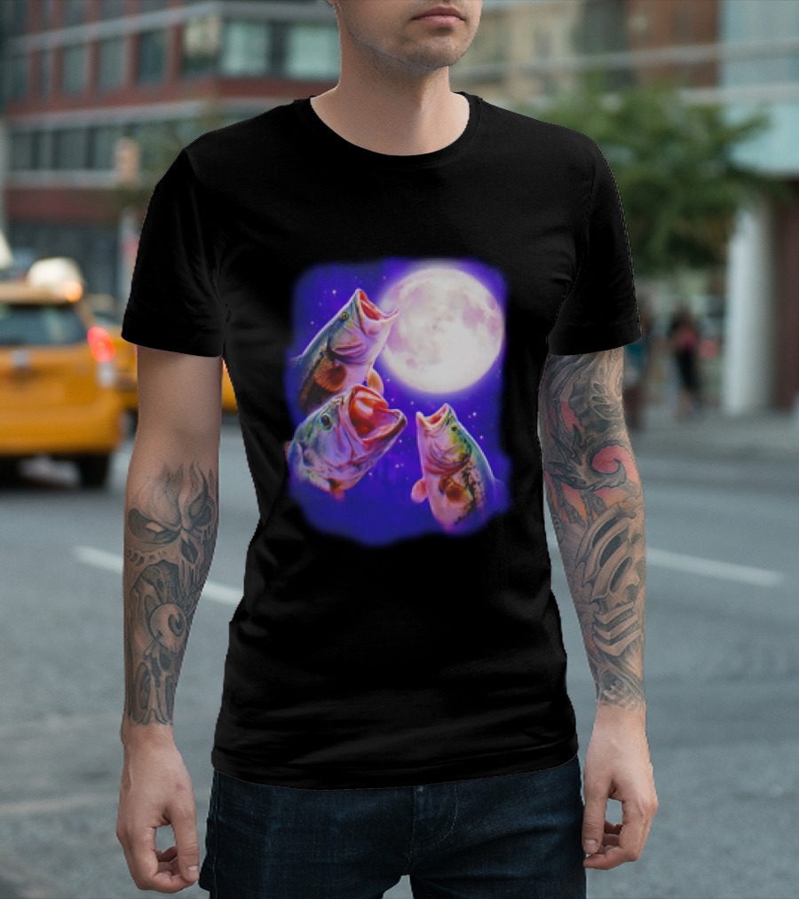 Fish Howl At The Moon In The Night T-Shirt