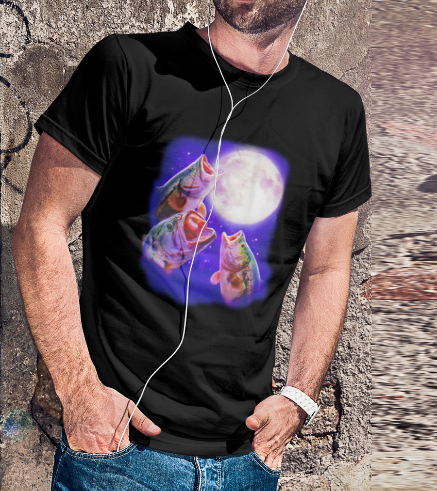 Fish Howl At The Moon In The Night T-Shirt